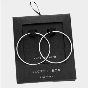 NEW Secret box hoop earrings in silver